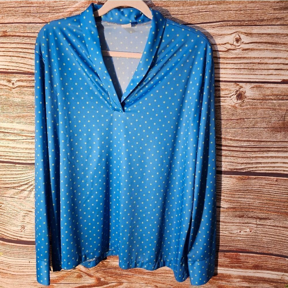 Vintage Intrique women's 44 blue with yellowish green NWOT